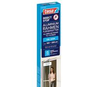 tesa Insect Stop ALU COMFORT Zanzariera per Porte con Telaio in Alluminio e " Clear-View " - Rete per zanzare per porta - Bianco, 100 cm x 220 cm