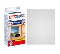 tesa Insect Stop Hook & Loop Comfort Zanzariera per Finestre - Con nastro adesivo a strappo - Rimozione senza tracce - Lavabile e riutilizzabile - Antracite - 130 cm x 150 cm