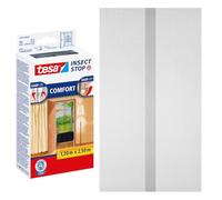 tesa Insect Stop Hook & Loop Comfort Zanzariera per Porte, Senza forature, Rimovibile senza lasciar tracce e lavabile, Antracite, 2 reti da 65 cm x 250 cm