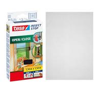 tesa Insect Stop Hook & Loop Zanzariera Attacca e Stacca - Per finestre con persiane esterne e fioriere - Con nastro adesivo a strappo - Antracite - 130 cm x 150 cm