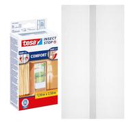 tesa INSECT STOP Zanzariera a Strappo Premium - 2x 120 x 250 cm - Bianca | Zanzariera in 2 Pezzi per Porte (2 x 65 Cm) - Nastro a Strappo Resistente, Rimovibile Senza Residui, Leggermente Schermante