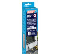 tesa Insect Stop Zanzariera per Cantine e Seminterrati - Rete in acciaio inox - Antiruggine e robusta - Resistente alle intemperie - Montaggio rapido - Acciaio - 135 cm x 60 cm