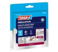 tesa tesamoll E-Profile Seal, Gomma Sigillante per l'Isolamento degli Spazi tra Porte e Finestre, Bianco, 6 m x 9 mm x 4 mm