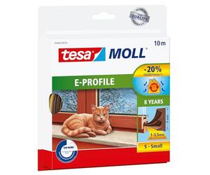 tesa INSULATION S Nastro Sigillante - 10 m x 9 mm x 4 mm - Marrone | Guarnizione in Gomma Autoadesiva per Isolare le Fessure di Finestre e Porte - Protezione da Freddo, Caldo, Rumore e Umidità
