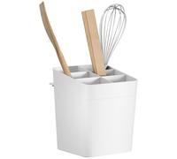 Tesa Kitchen Organization Porta Mestoli da Cucina - Contenitore con Soluzione Autoadesiva per Utensili da Cucina - con Adattatore, Montaggio senza Foratura - Bianco