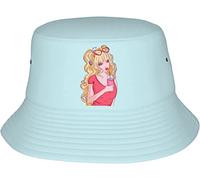 Tesa Larga Cappello da Pescatore Blonde Anime Girl with Plastic Cup in Her Hand Bucket Hat Anti UV Estate Cappello per Pesca Escursionismo Estivo