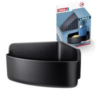 Tesa Lavaa Portaoggetti Angolare Doccia M, Nero Opaco - Montaggio a parete senza foratura, con strisce adesive Waterproof XL incluse - 200 mm x 120 mm x 200 mm