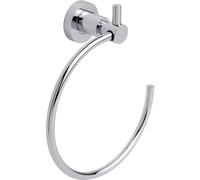 tesa Loxx Anello Portasciugamani Adesivo - Porta asciugamani circolare in metallo cromato inox - senza forature - Rimovibile senza lasciare tracce - 210 mm x 185 mm x 76 mm