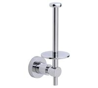 tesa Loxx Portarotolo di Scorta per WC - Porta carta igienica adesivo in metallo inox cromato lucido - senza forature - Rimovibile senza lasciare traccia - 185 mm x 65 mm x 92 mm