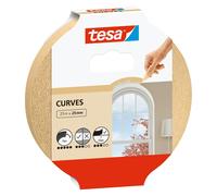 tesa Masking Tape Curves - Extra-Strong Crepe - Brown - 25 m x 25 mm 25m x 25mm