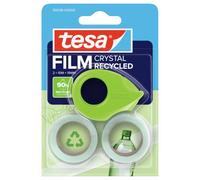 Tesa tesafilm nastro adesivo eco & crystal - nastro adesivo trasparente in PET riprocessato - universale, extra forte - 2 rotoli di nastro adesivo per decorazioni e imballaggio da 10 m x 19 mm