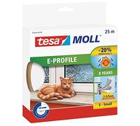 Tesa Moll E-Profile Seal - Gomma Sigillante per L'Isolamento degli Spazi tra Porte e Finestre - Bianco - 25 m x 9 mm x 4 mm