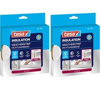 Tesa Moll E-Profile Seal - Gomma Sigillante per L'Isolamento degli Spazi tra Porte e Finestre - Bianco - 25 m x 9 mm x 4 mm (Confezione da 2)