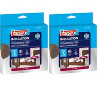 Tesa Moll E-Profile Seal - Gomma Sigillante per L'Isolamento degli Spazi tra Porte e Finestre - Marrone - 25 m x 9 mm x 4 mm (Confezione da 2)