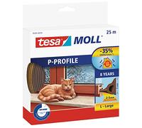 Tesa Moll P-Profile Seal - Gomma Sigillante per L'Isolamento degli Spazi tra Porte e Finestre - Marrone - 25 m x 9 mm x 5,5 mm