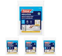 Tesa Moll Standard I-Profil - Guarnizione Adesiva in Schiuma per L'Isolamento Termico di Finestre e Porte - Bianco, 10 m x 15 mm x 4 mm (Confezione da 4)