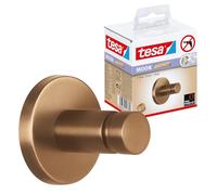 tesa MOON Gancio per asciugamani in bronzo spazzolato - Portasciugamani autoadesivo in metallo rivestito in PVD - non richiede foratura, soluzione adesiva inclusa - 37 mm x 37 mm x 36 mm