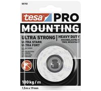 TESA 66792-0 - Nastro di montaggio tesa PRO Ultra Strong, 1,5 m x 19 mm, bianco