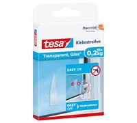 tesa Nastro Adesivo per Superfici Trasparenti, 200 g - Confezione da 16 | Con Tecnologia tesa Powerstrips - Per Interni, Capacità Massima 200 g - Per il Riutilizzo del Gancio Adesivo Trasparente tesa