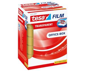 Tesa Nastro Adesivo tesafilm Trasparente - 66 m x 25 mm, 6 Rotoli | Pellicola Adesiva Trasparente ad Alta Adesività - Lunga Durata e allo Strappo - Pellicola Adesiva Versatile
