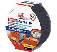 Tesa Nastro Antiscivolo - Adesivo Antiscivolo per L?Uso Interno Ed Esterno - per Scale e Pavimenti Lisci - Nero - 5 m x 50 mm