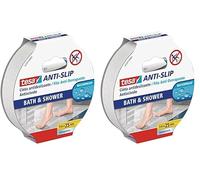 Tesa Nastro Antiscivolo Doccia, 5m x 25mm, Trasparente (Confezione da 2)