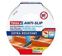 tesa, Nastro antiscivolo, molto ruvido e resistente, trasparente, Bianco, 5 m x 25 mm