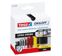 TESA 55229 SW - Nastro velcro, autoadesivo, 1°m x 50°mm, nero