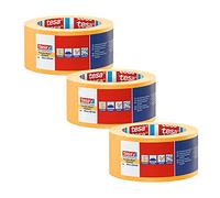tesa Nastro Carta Crepe di Precisione PLUS 4334, Set da 4 - 50m x 38mm | Nastro Adesivo Professionale per Imbianchini con Supporto in Carta extra Sottile - Mascheratura e Copertura con Precisione