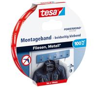 tesa Nastro di Montaggio Powerbond, Superfici Lisce, Extra Forte - 5 m | Nastro Biadesivo da Montaggio - Per Piastrelle e Metallo, Extra Resistente - Capacità Massima 100 Kg/Metro