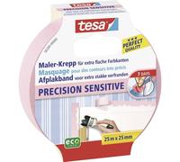 tesa Nastro per Mascherature su Tappezzeria - Nastro adesivo sottile per mascherature precise - Adatto per superfici interne sensibili - 25 m x 25 mm