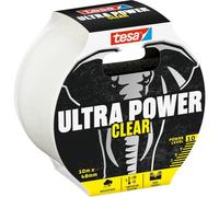 tesa Nastro di Riparazione Ultra Power Clear - Trasparente - 10m x 48mm | Nastro Adesivo Trasparente per Riparazioni Invisibili - Resistente alle Intemperie e Strappabile a Mano