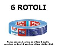 Tesa Nastro Mascheratura Blu per Esterni Precision 25mmx50m -Bordi Perfetti 6PZ