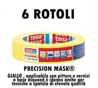 Tesa Nastro Mascheratura Giallo Precision 25mm x 50m - Bordi Perfetti 6PZ