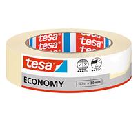 tesa Nastro per Mascheratura ECONOMY EcoLogo - Nastro in Carta per Mascheratura, Rimozione senza Residui per 4 Giorni, senza Solventi - Sottile, 50 m x 30 mm