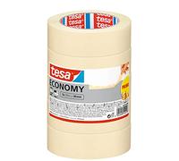 tesa Nastro per Mascheratura ECONOMY EcoLogo - Nastro in Carta per Mascheratura, Rimozione senza Residui per 4 Giorni, senza Solventi - Sottile, 5x 50 m x 30 mm
