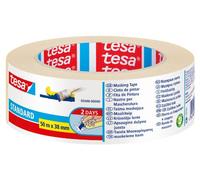 Tesa Nastro per Mascheratura Standard - Nastro in Carta per Mascheratura, Rimozione senza Residui per 2 Giorni, senza Solventi, 50 m x 38 mm