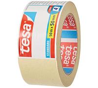 Tesa Nastro per Mascheratura Standard - Nastro in Carta per Mascheratura, Rimozione senza Residui per 2 Giorni, senza Solventi, 50 m x 50 mm