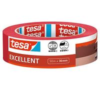 Tesa Nastro per Mascherature Excellent, Nastro Adesivo da Pittura in Carta Sottile per Lavori di Verniciatura, Per Tutte le Tinte, Vernici e Smalti, Uso Interno, 50 m x 30 mm