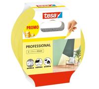 tesa Nastro per Mascherature Professional - Nastro da pittura in sottile carta Washi per mascherature precise durante la verniciatura - Per interni ed esterni - 2x 25 m x 25 mm