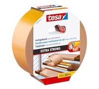tesa Nastro per Posa, Extra Forte - 25m x 50mm | Nastro Biadesivo per la Posa di Moquette e Pavimenti in PVC - Nastro Adesivo per Moquette, per Pavimenti Fortemente Usurati