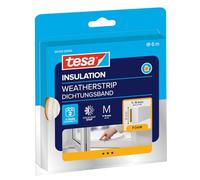 tesa Nastro Sigillante INSULATION M - 6 m x 9 mm x 5,5 mm - Bianco | Guarnizione in Gomma Autoadesiva per l'Isolamento di Finestre e Porte - Protezione da Freddo, Caldo, Rumore e Umidità