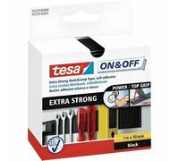 TESA 55229 SW - Nastro velcro, autoadesivo, 1°m x 50°mm, nero