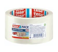 tesa Pack Nastro Adesivo Solido e Forte per Imballaggio in Cartone - Supporto in Polipropilene Forte e Silenzioso - Resistente ai Raggi UV e al Taglio - Trasparente - 66m x 50mm