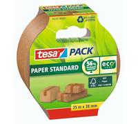 Tesa pack Paper Standard - Nastro per imballaggi in carta, 56% materiale a base biologica - Efficiente e riciclabile - Marrone - 25 m x 38 mm