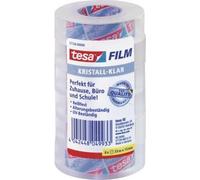 tesa pellicola, cristallina, confezione da 6, pellicola adesiva universale 15 mm x 33 m, in pellicola PP, resistente allo strap