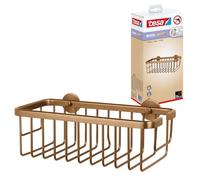 tesa Portasapone da Doccia MOON BRONZE - 250 mm x 92 mm x 125 mm | Cestello per Doccia da Attaccare al Muro - Profondo, Singolo, in Metallo con Rivestimento in PVD - Soluzione Adesiva Inclusa