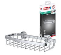 Tesa Portasapone per Doccia Aluxx, Alluminio Cromato Lucido, Autoadesivo, Tecnologia Adesiva di Montaggio, 46mm x 135mm x 95mm