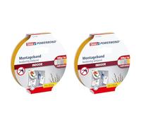 Tesa Powerbond INDOOR - Nastro di montaggio biadesivo per interni - adesivo forte su entrambi i lati, per un montaggio permanente - 5 m (Confezione da 2)