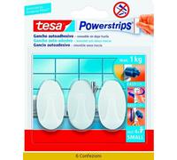 Tesa Powerstrips 3 Ganci Autoad.Bianco Picc. 6 Cf